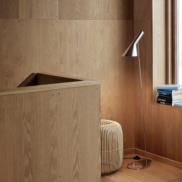 AJ gulvlampe, stainless steel, Louis Poulsen