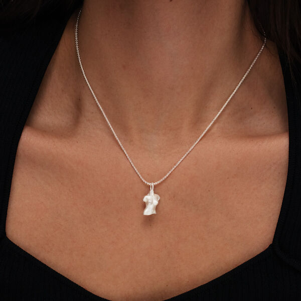 Figure Necklace, silver, WHO IS SHE