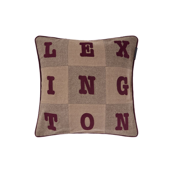 Letter Patch Pillowcase | Beige/Brown/Fig | Putetrekk, Lexington