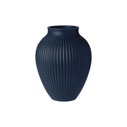 Knabstrup vase ripple, mat dark blue, Knabstrup Keramik