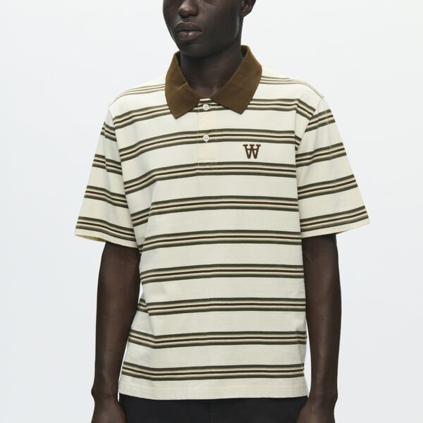 WWColton Poloshirt, desert palm stripe, Wood Wood