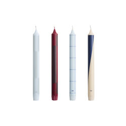 Pattern stearinlys, blues/bordeaux, HAY