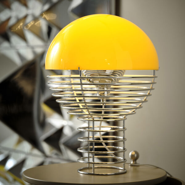Wire Table Lamp, yellow, Verpan