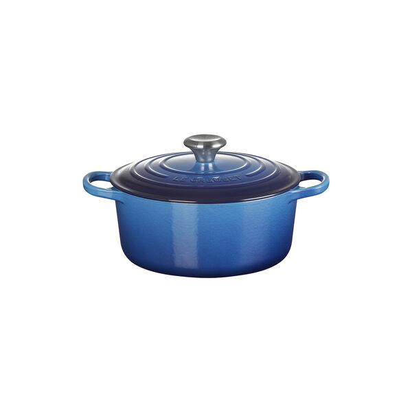 Signature st&oslash;pejern rund gryte &Oslash; 24 cm, azure blue, Le Creuset