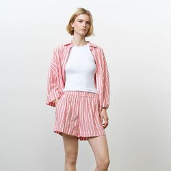 CHERYL LINEN BLEND SHORTS, watermelon red stripe, French Connection