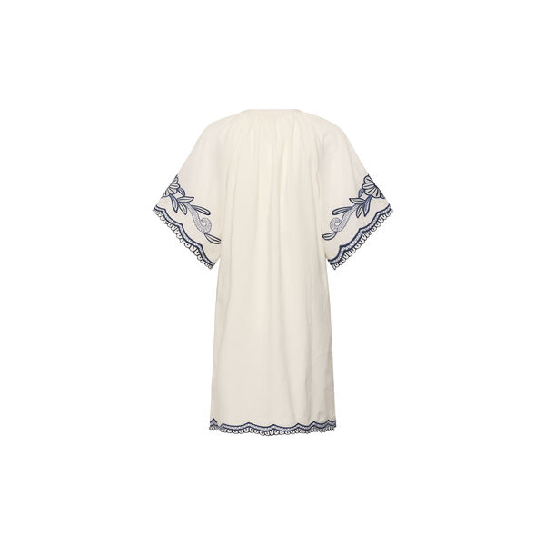 BreannaPW Dress, whisper white w blue emb, Part Two