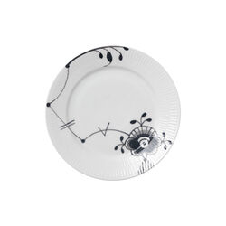 Sort Mega Riflet tallerken, 22 cm, Royal Copenhagen