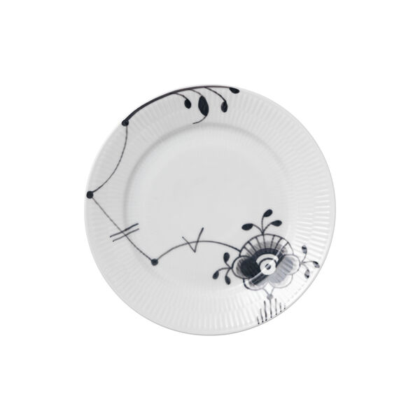 Sort Mega Riflet tallerken, 22 cm Sort Mega Riflet tallerken, 22 cm, Royal Copenhagen