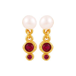 Elowen &oslash;reringer, gold/red, Hultquist Copenhagen