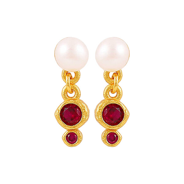 Elowen &oslash;reringer, gold/red, Hultquist Copenhagen