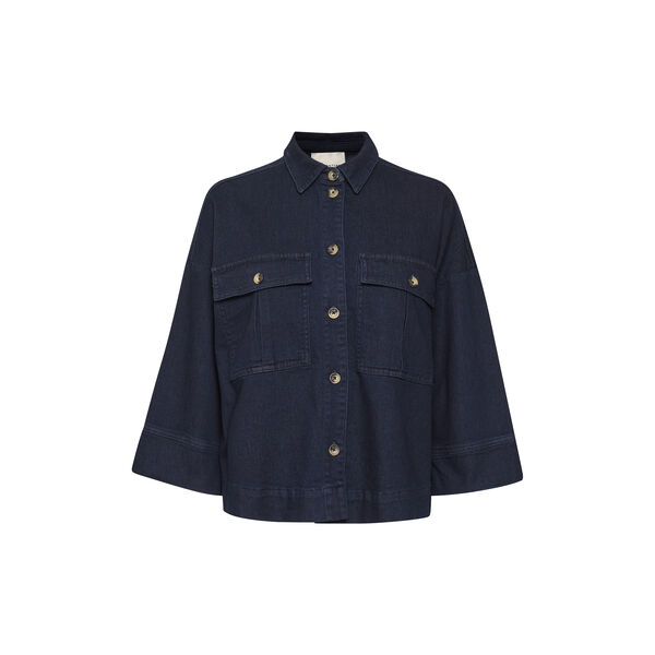 LaraMW kor skjorte 115, m&oslash;rkebl&aring; uvasket, My Essential Wardrobe