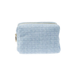 Tweed Make-Up Pouch Small, cool baby blue, DARK department