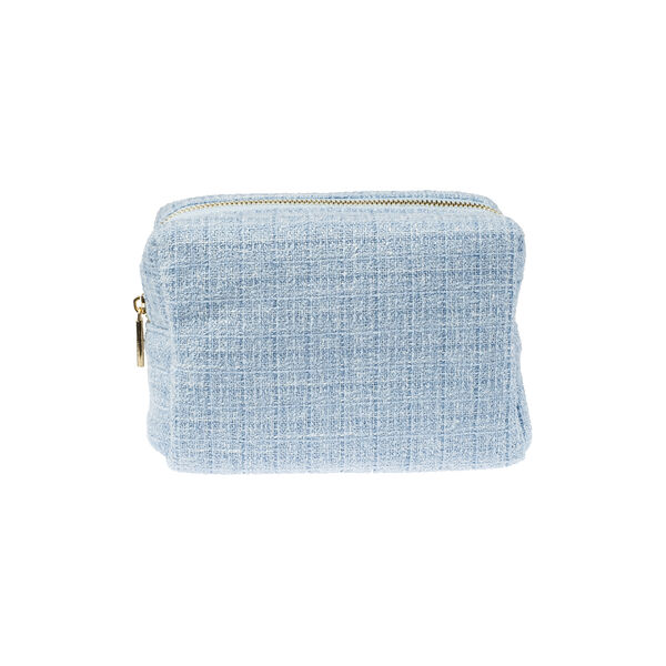 Tweed Make-Up Pouch Small, cool baby blue, DARK department