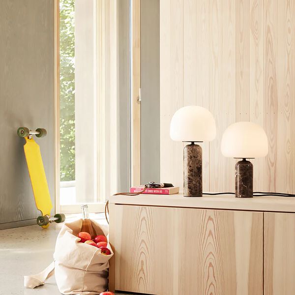 Kin bordlampe, brun marmor, Northern