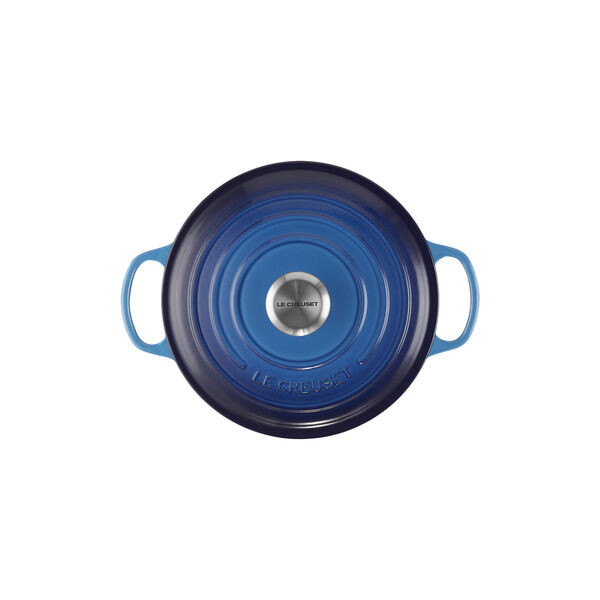Signature st&oslash;pejern rund gryte &Oslash; 24 cm, azure blue, Le Creuset