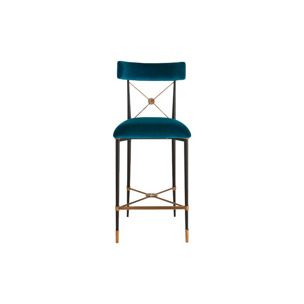 Rider Counter Stool, rialto peacock, Jonathan Adler