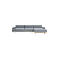 Reason 2-seter sofa med sjeselong, Re-Wool 718, Bruunmunch Furniture
