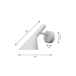 AJ 50 vegglampe, hvit, Louis Poulsen