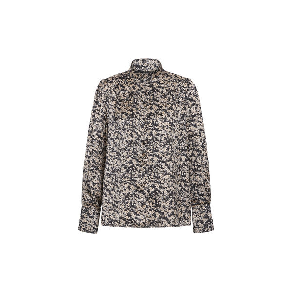 FloretBBChatrine bluse, sand black, Bruuns Bazaar