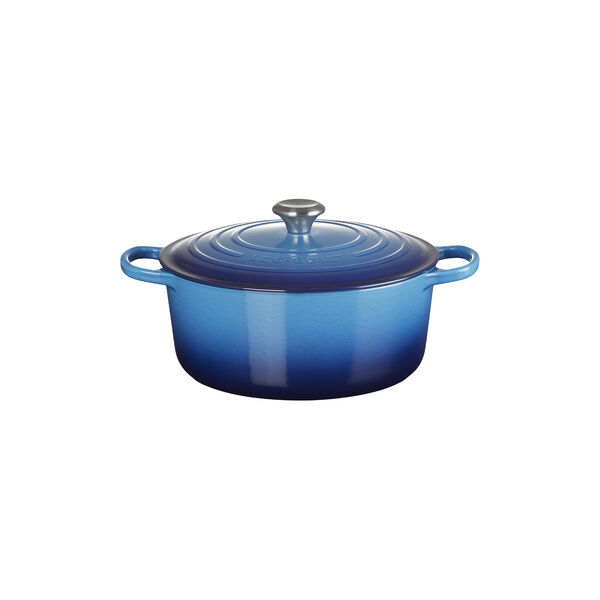 Signature st&oslash;pejern rund gryte &Oslash; 28 cm, azure blue, Le Creuset