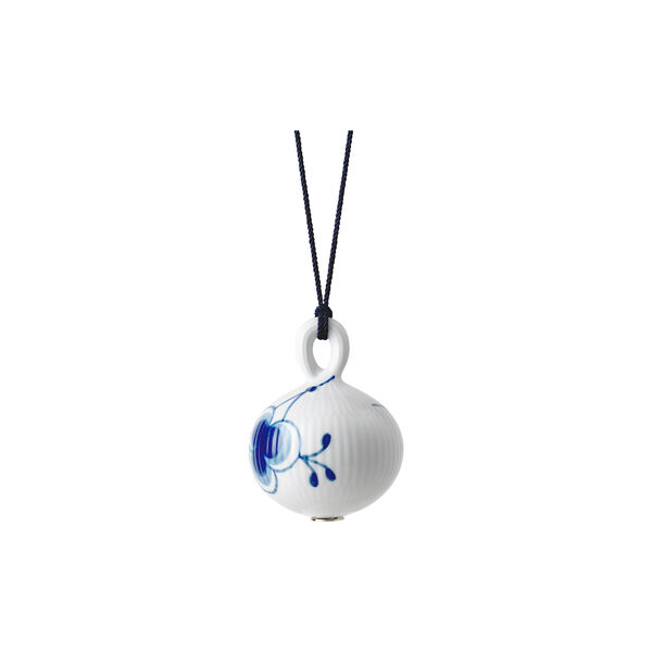 Blå Mega Riflet julekule #1, Royal Copenhagen