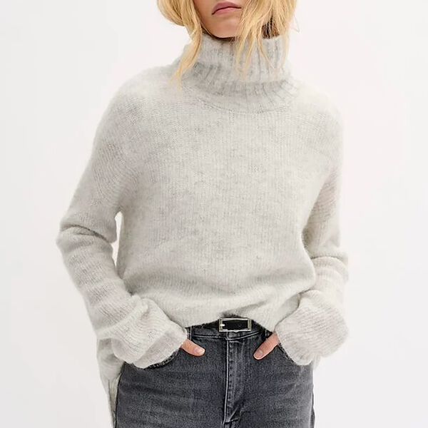 11 THE KNIT ROLLNECK, light grey melange, My Essential Wardrobe