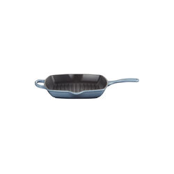 Signature st&oslash;pejern kvadratisk grillpanne 26 cm, chambray, Le Creuset