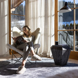 MARIPOSA Butterfly Chair, pearl white, WEICH Couture Alpaca