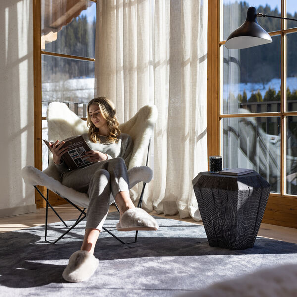 MARIPOSA Butterfly Chair, pearl white, WEICH Couture Alpaca