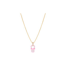 Pacifier Pendant Pave Connector, bubblegum pink (G), Crystal Haze