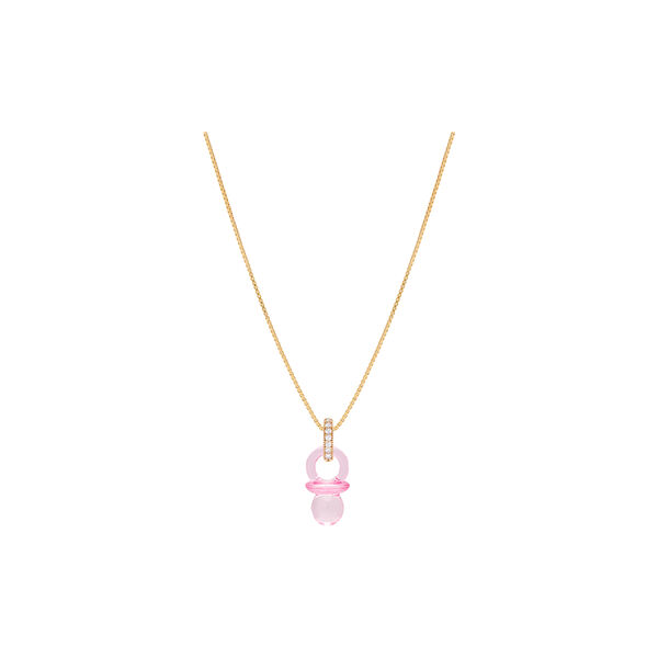 Pacifier Pendant Pave Connector, bubblegum pink (G), Crystal Haze