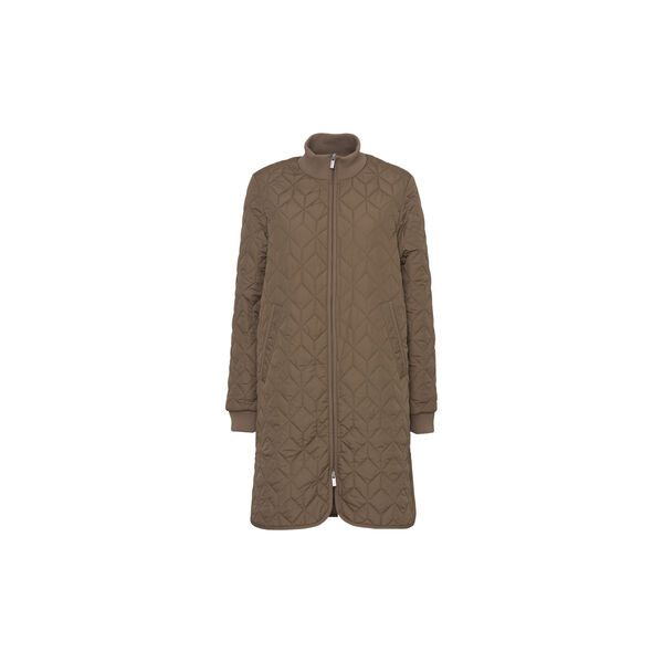 Long Quilt Jacket, mud, Ilse Jacobsen Hornb&aelig;k