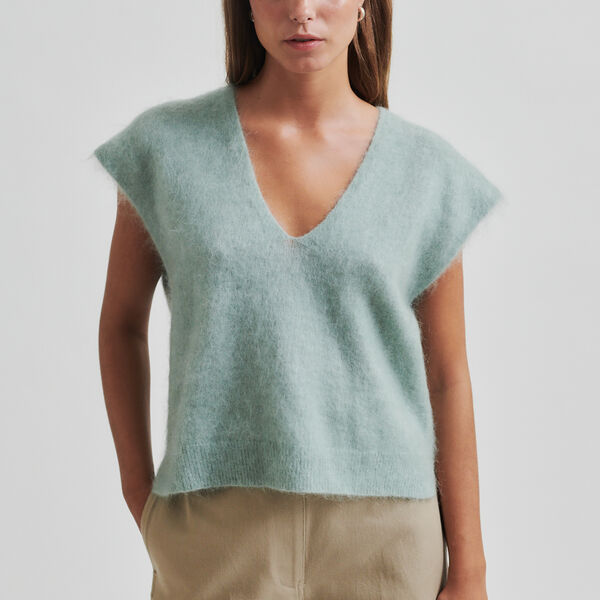 Camryn strikk vest, slate grønn, Second Female