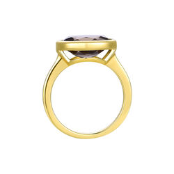 Selene Bezel Solitaire Ring, gold/smokey quartz, Nila Noor