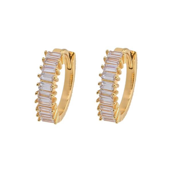 Emilia Squared Stone &oslash;reringer, gold, Emilia by Bon Dep