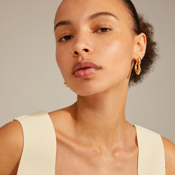 LOULIA resirkulert organisk formede &oslash;redobber, gullbelagt, Pilgrim