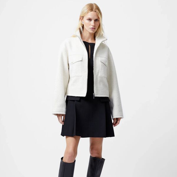 DOVER BOUCLE JACKET, cream, French Connection