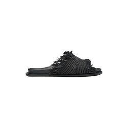 Raffia moon sandaler, black, Inuikii
