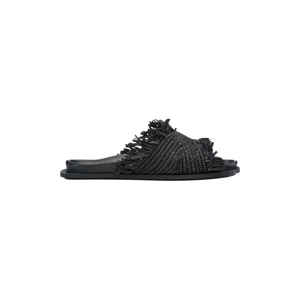 Raffia moon sandaler, black, Inuikii