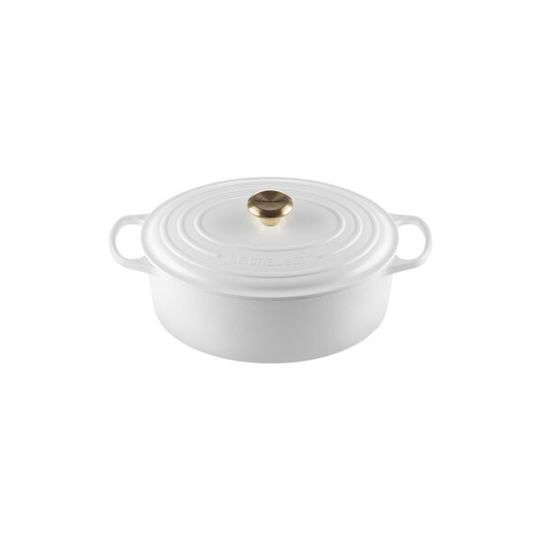 Signature st&oslash;pejern oval gryte &Oslash; 31 cm, white, Le Creuset