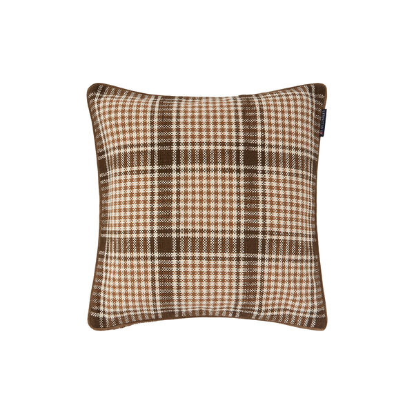 Checked Pillow Cover | Brown/Fudge/Lt Beige | Pynteputer, Lexington