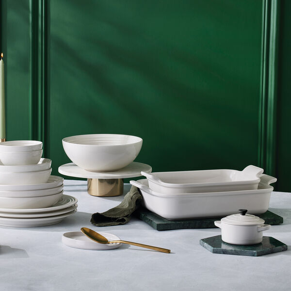 Heritage rektangul&aelig;rt fat 26 cm, white, Le Creuset