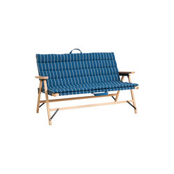 Outdoor Market Sofa Cushion, blue with beige stripe, HAY