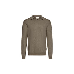 CFBELLS LS Polo Knit, major brown melange, Casual Friday