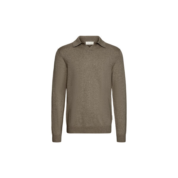 CFBELLS LS Polo Knit, major brown melange, Casual Friday