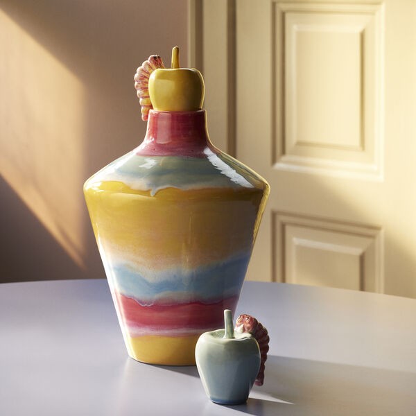 Poppery vase med eple, pink/mint/gul, K&auml;hler