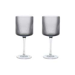 Ripple Rødvinsglass 2 stk., smoked grey, Ferm Living