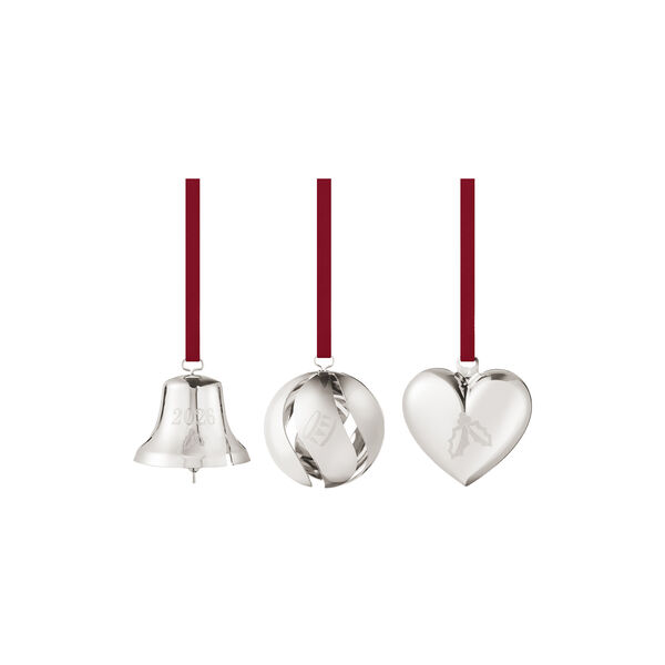 2026 Juleornament Sett 3 stk., s&oslash;lv, Georg Jensen