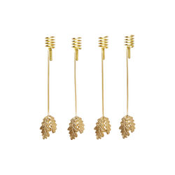 Oak Leaf Juletreholdere 4 stk., brass, Ferm Living