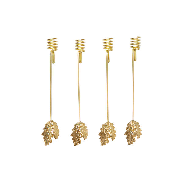 Oak Leaf Juletreholdere 4 stk., brass, Ferm Living